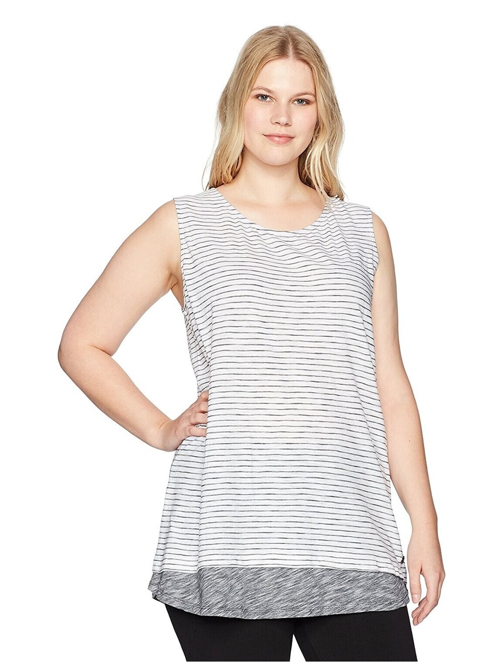 Calvin Klein Womens Plus Size Slub Jersey Criss Cross Tank Size 1X